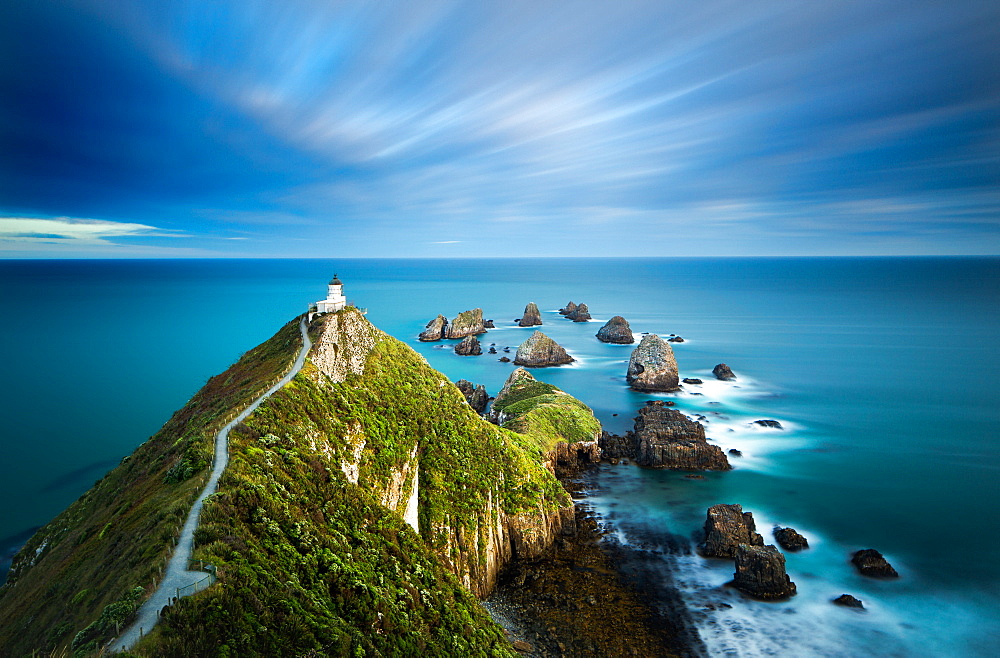 Nugget Point Lighthouse, Nugget Point, Otago, South Island, New Zealand, Pacific