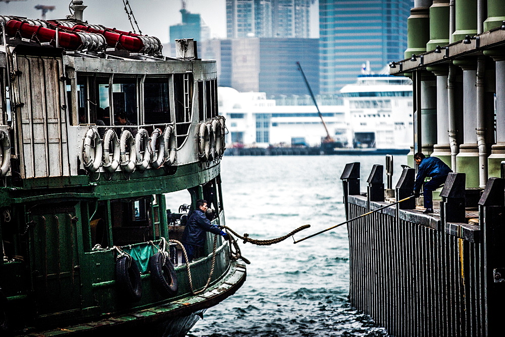 Star Ferry with Hong Kong in the background, Hong Kong, China, Asia