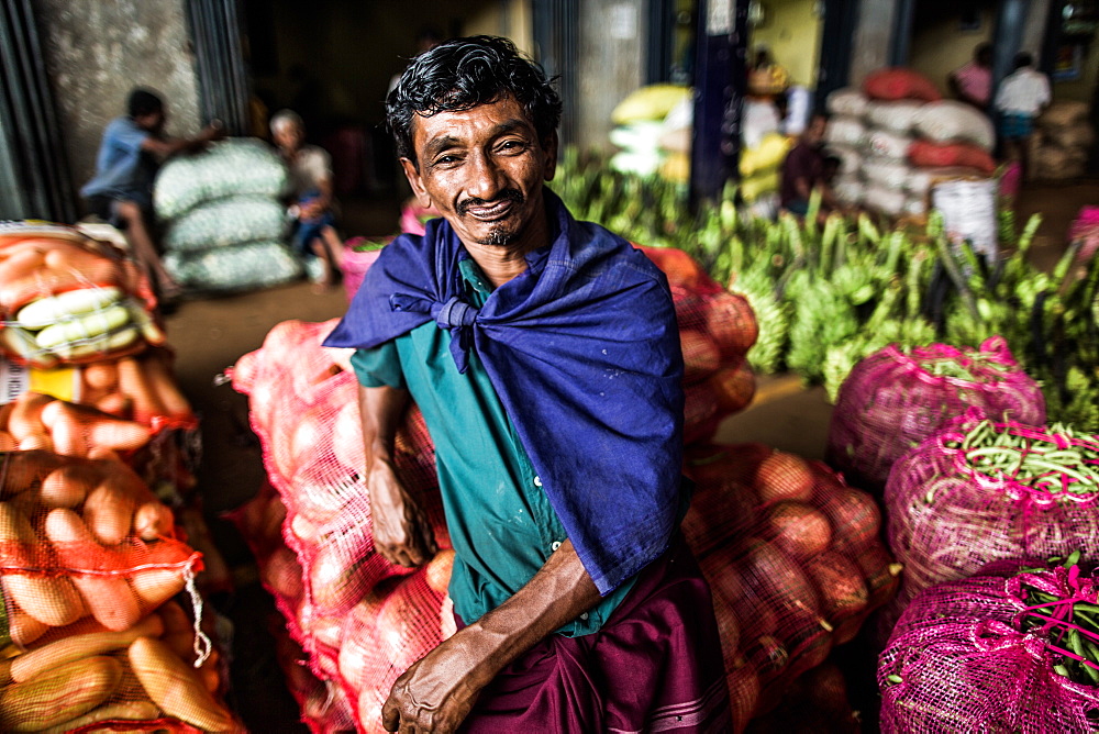 Market seller, Dambulla, Sri Lanka, Asia