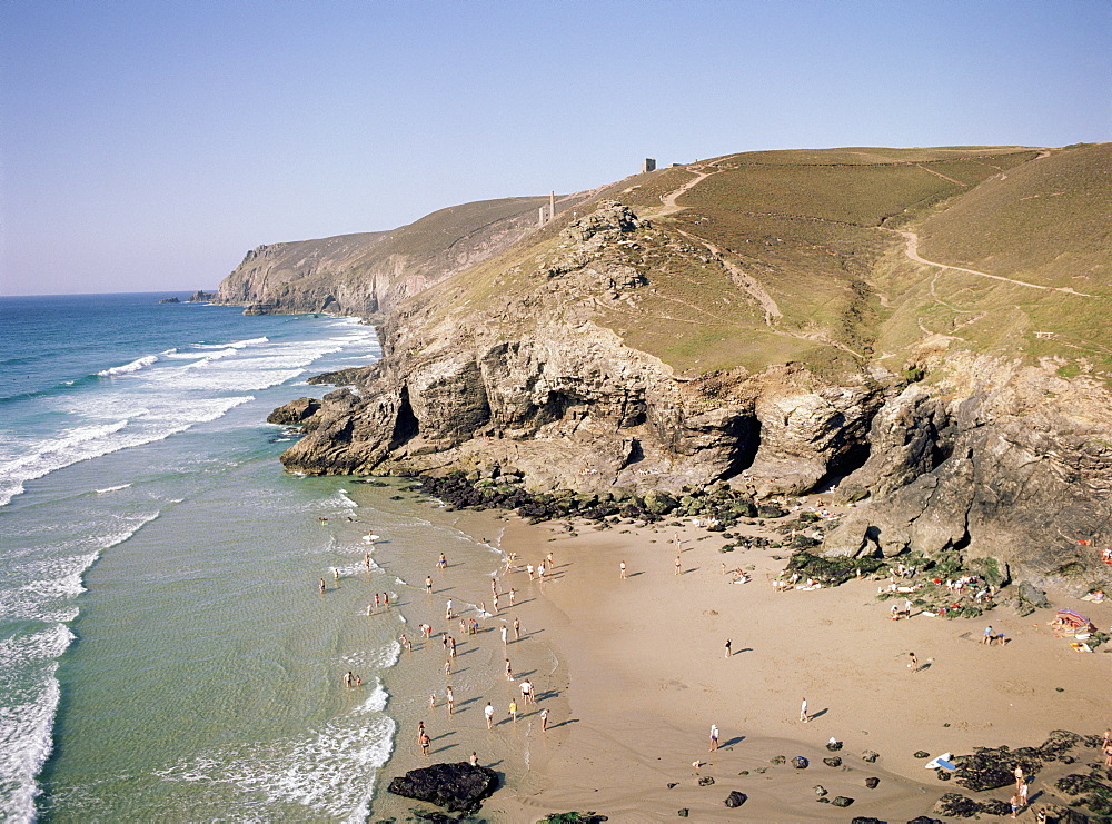 Beach at Chapel Porth, near St. Agnes, Cornwall, England, United Kingdom, Europe