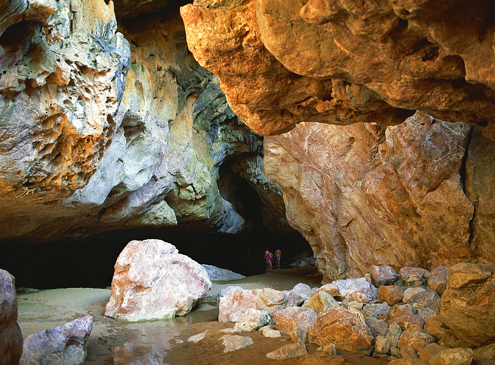 Tourists walking into Tunnel Creek National Park, Kimberley area, West Australia, Australia, Pacific