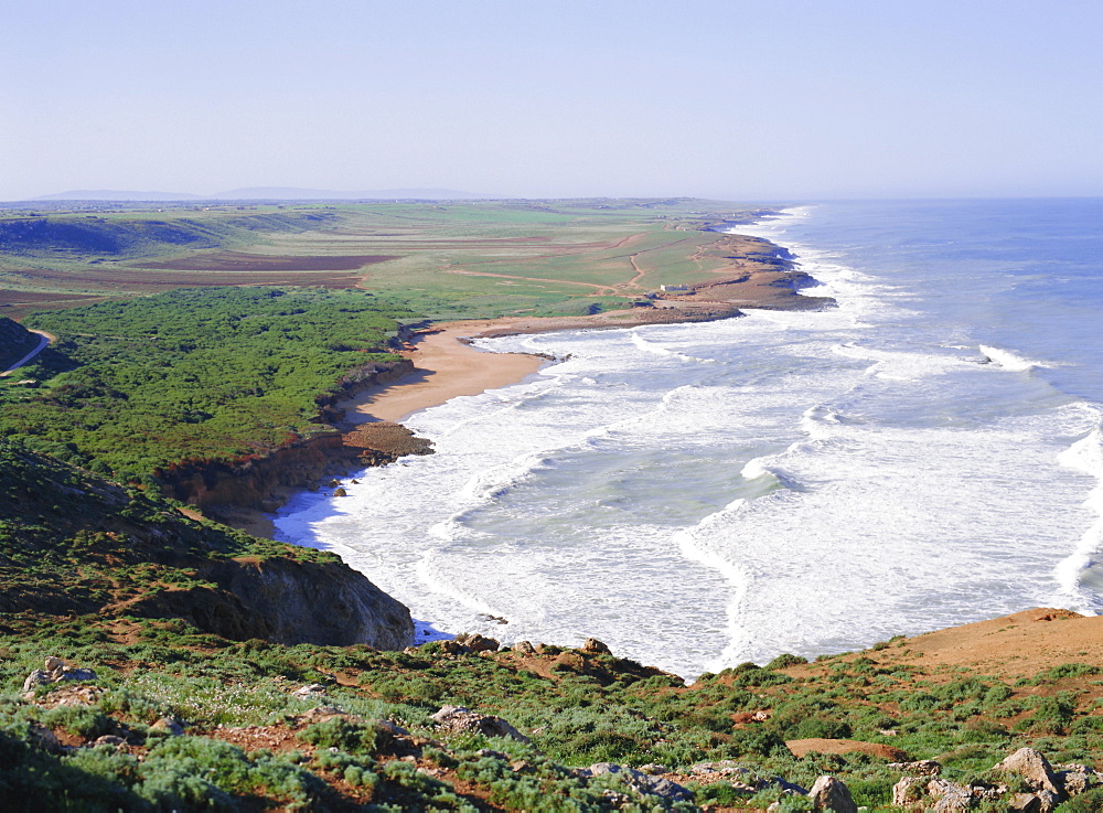 Atlantic coastline and beach south of Safi, Morocco, North Africa, Africa