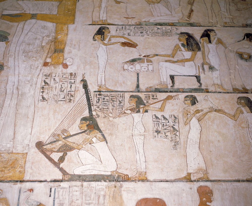 Wall paintings in the tomb of Rehunire (Rekhmire), Valley of the Nobles, Thebes, UNESCO World Heritage Site, Egypt, North Africa, Africa