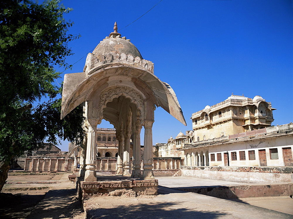 Palace building with Nagaur Fort, Rajasthan state, India, Asia