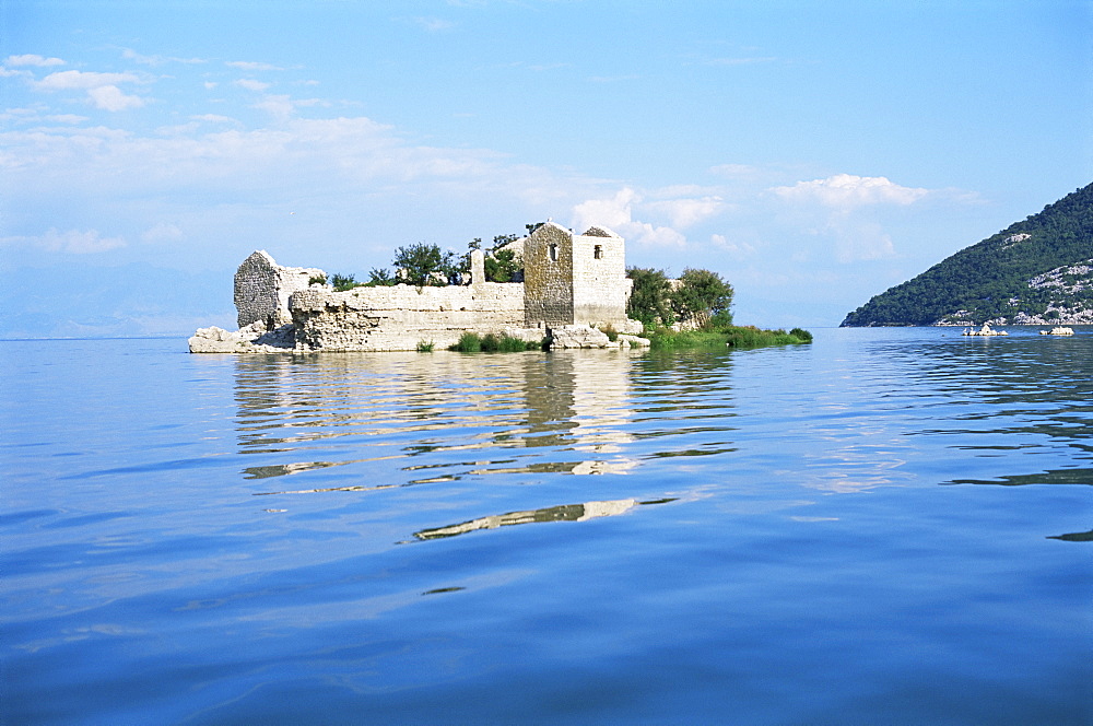 Old prison island of Grmozur, Lake Skadar, Montenegro, Europe