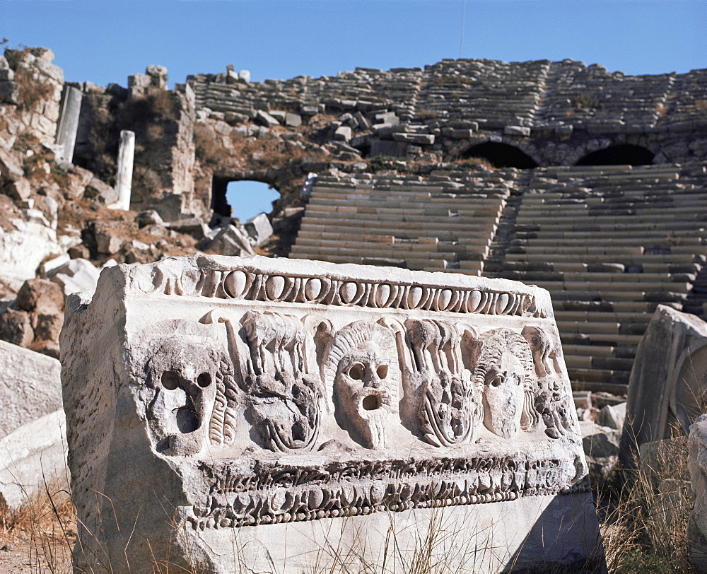 Roman Amphitheatre, Side, Anatolia, Turkey, Asia Minor, Eurasia