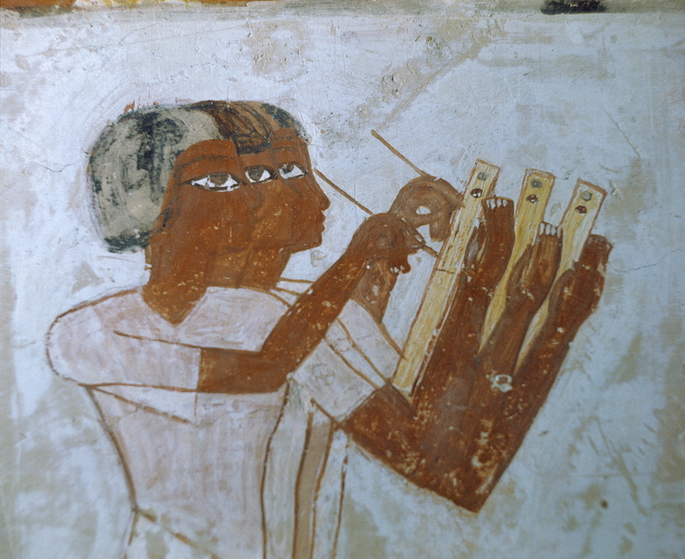 Wall paintings in the tomb of Menna, Thebes, UNESCO World Heritage Site, Egypt, North Africa, Africa