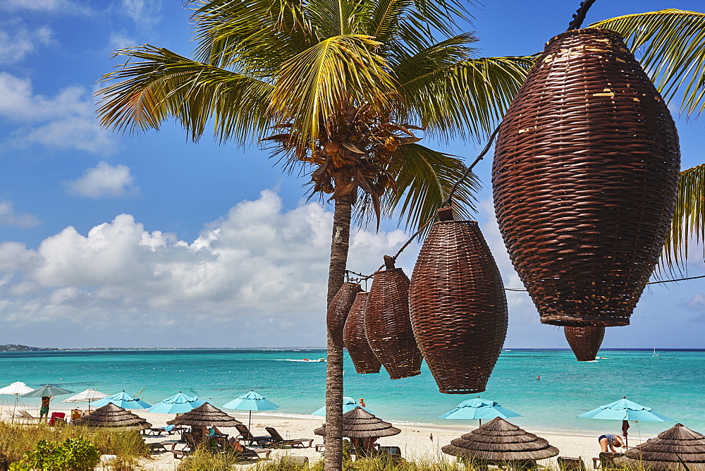 Beachfront at the Sibonne Hotel, on Grace Bay, the most spectacular beach on Providenciales, Turks and Caicos, in the Caribbean, West Indies, Central America