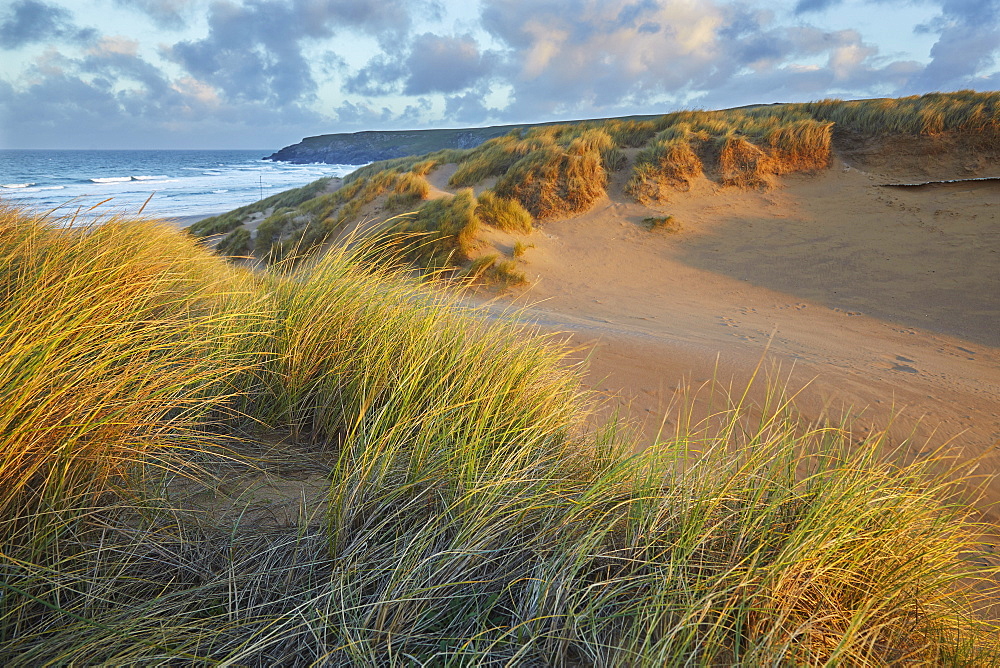 Sand dunes at Holywell, near Newquay, Cornwall, England, United Kingdom, Europe