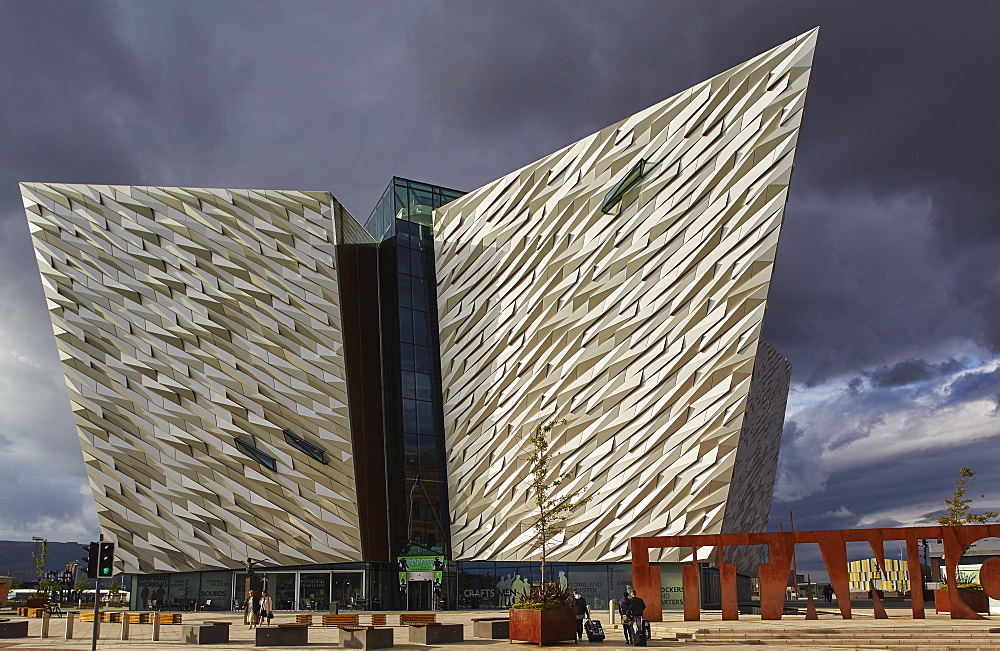 A view of the Titanic Museum, in the Titanic Quarter, Belfast, Ulster, Northern Ireland, United Kingdom, Europe