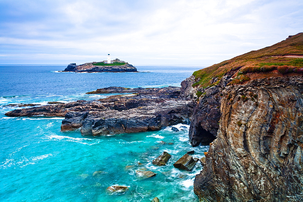 Godrevy Lighthouse, Cornwall, England, United Kingdom, Europe