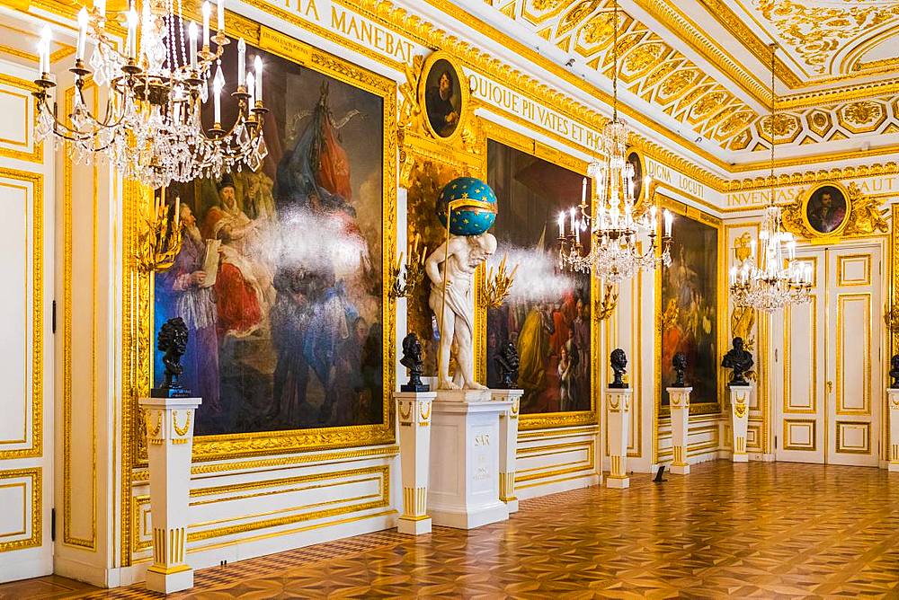 Statue of Chronos by Jakub Monaldi in the The Knights Hall, Royal Castle in Castle Square, Old Town, Warsaw, Poland, Europe