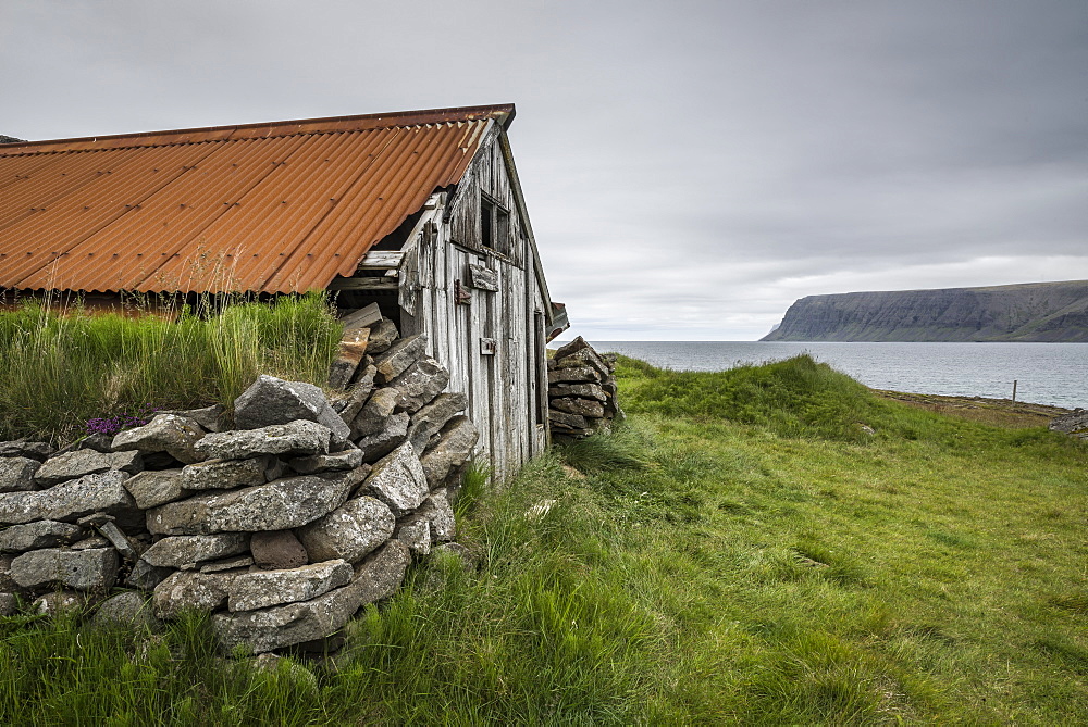 Abandoned farmhouse, Westfjords, Iceland, Polar Regions