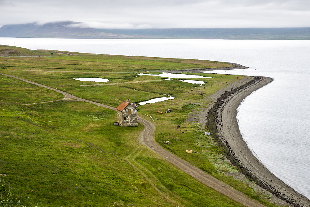 Abandoned farmhouse, Westfjords, Iceland, Polar Regions