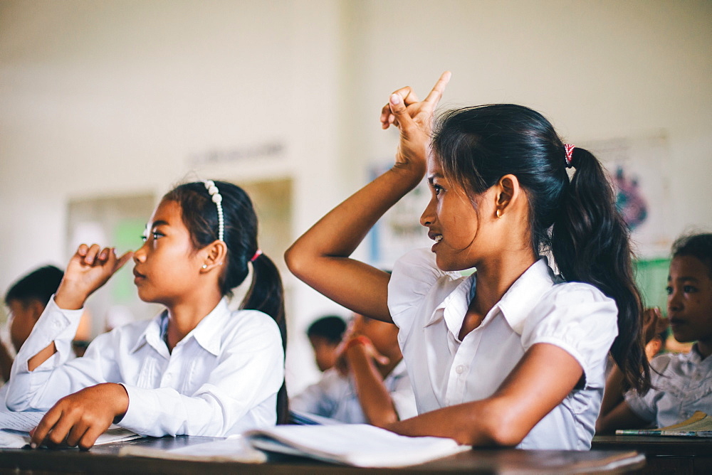 Primary school, Pong Teuk, Cambodia, Indochina, Southeast Asia, Asia