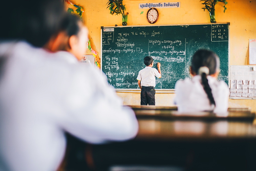 Primary school, Pong Teuk, Cambodia, Indochina, Southeast Asia, Asia