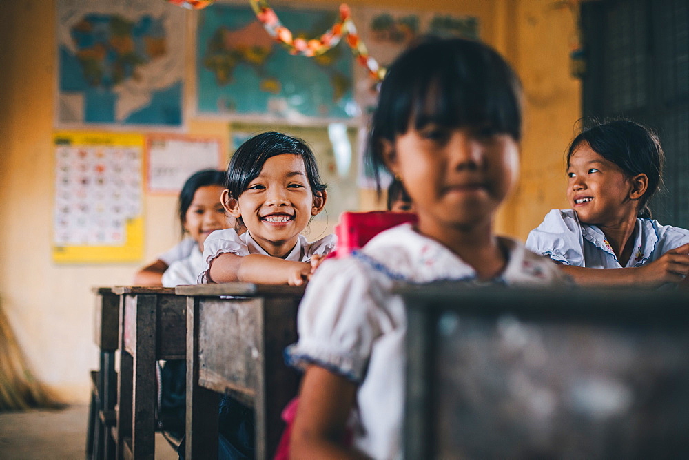 Primary school, Pong Teuk, Cambodia, Indochina, Southeast Asia, Asia