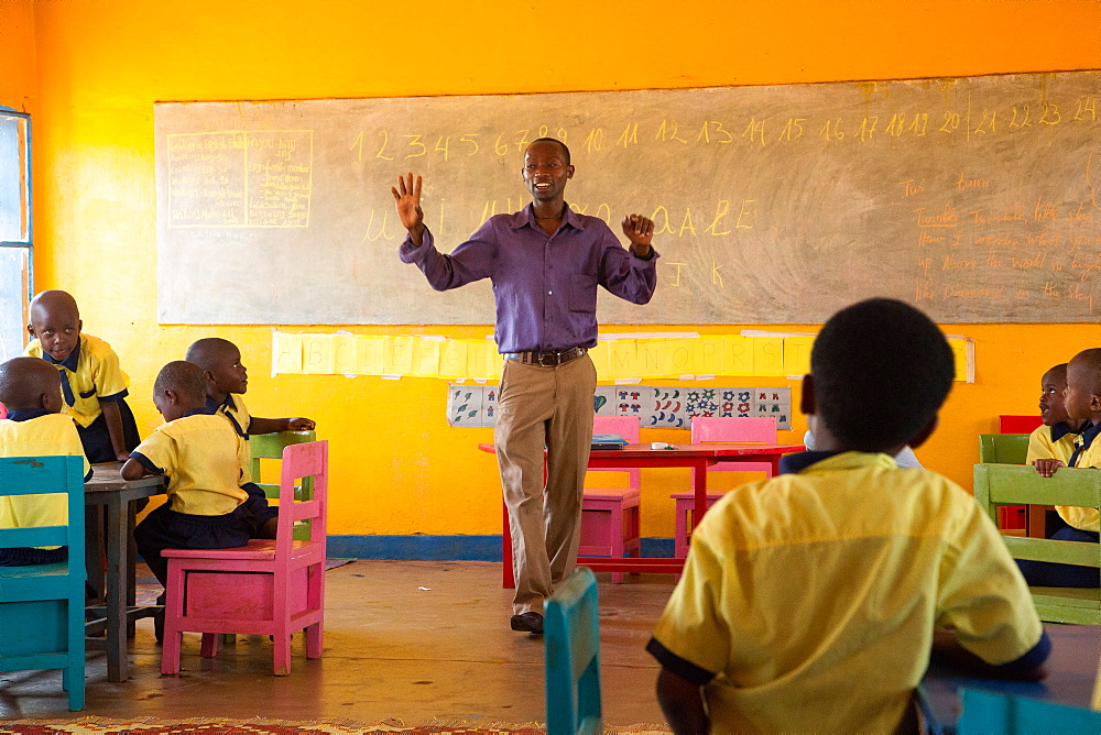 Theoneste Habiyaremye, local nursery teacher in Murama district, eastern Rwanda, Africa