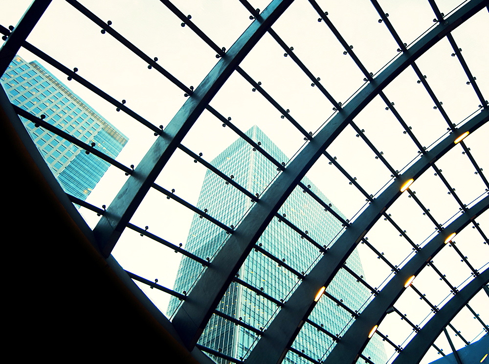 Modern buildings at Canary Wharf, Docklands, London, England, United Kingdom, Europe