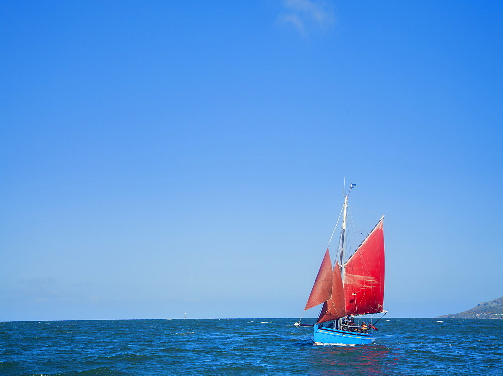 Sailing on a traditional Morecambe Bay prawn boat (prawner), United Kingdom, Europe