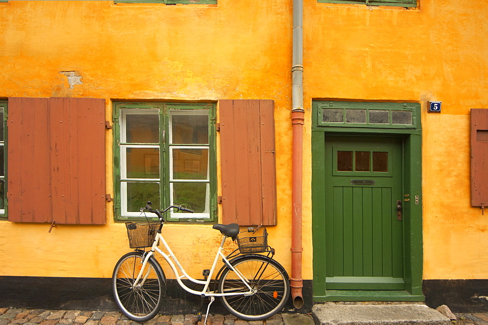 Colourful houses in the old area of Nyboder, Copenhagen, Denmark, Europe