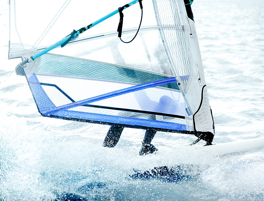 Windsurfer at West Kirby Marine Lake, Wirral, Cheshire, England, United Kingdom, Europe