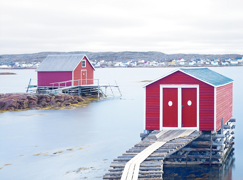 Fishing huts, Fogo Island, Newfoundland, Canada, North America