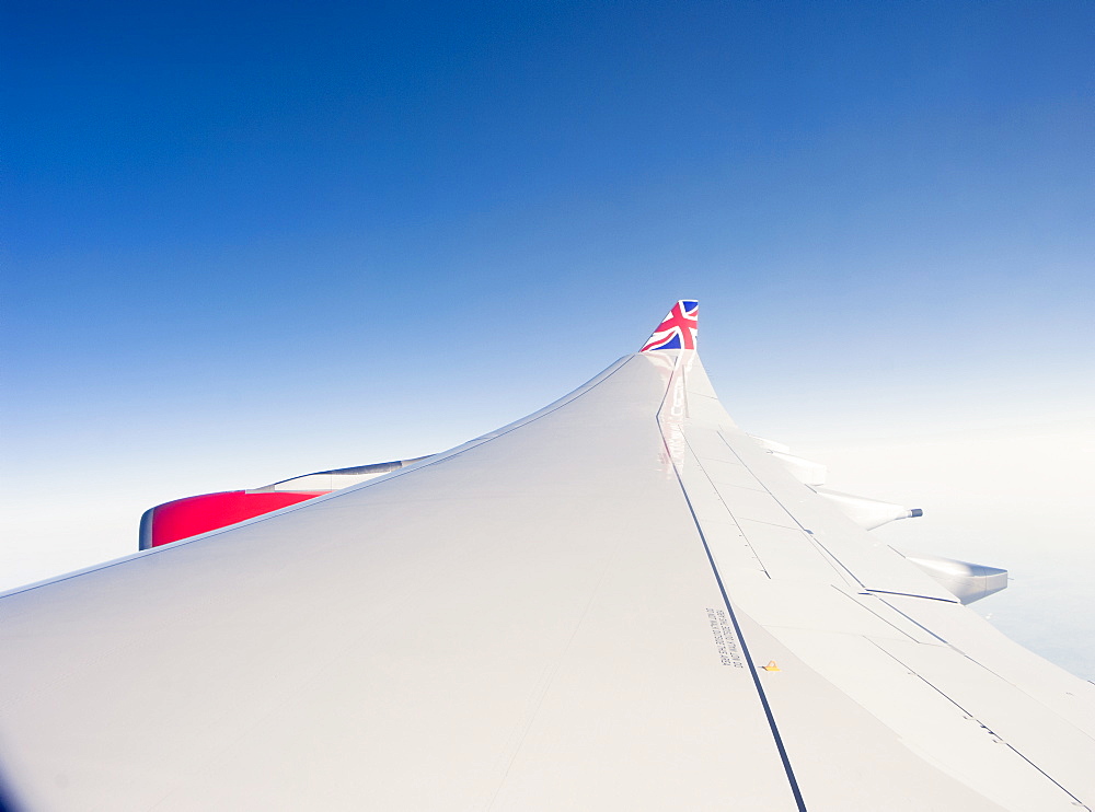 Airline wing tips with UK Union flag livery, United Kingdom, Europe