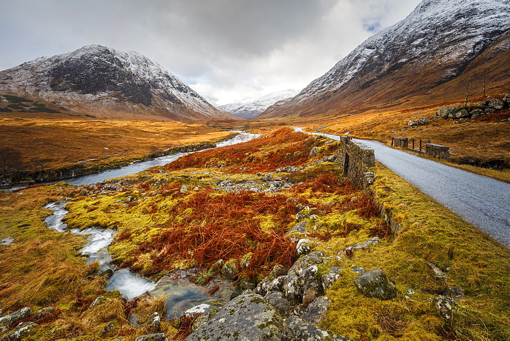 Winter in Glen Etive, the Highlands Region, Scotland, United Kingdom, Europe