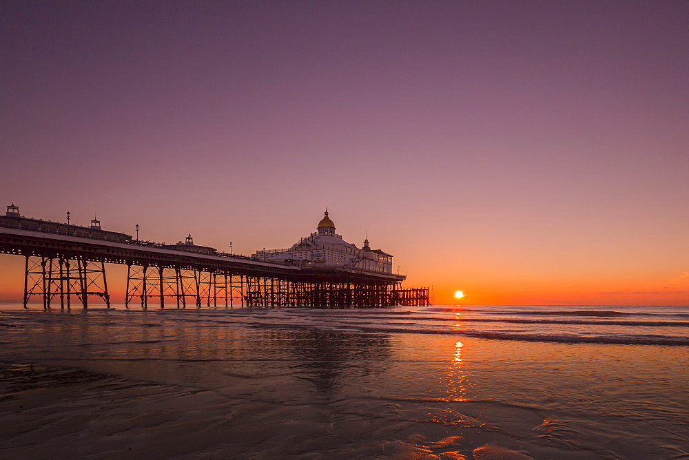 Sunrise at Eastbourne Pier, Eastbourne, East Sussex, England, United Kingdom, Europe