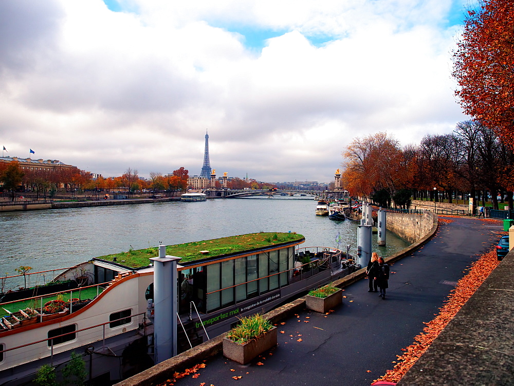 River Seine and Eiffel Tower, Paris, France, Europe