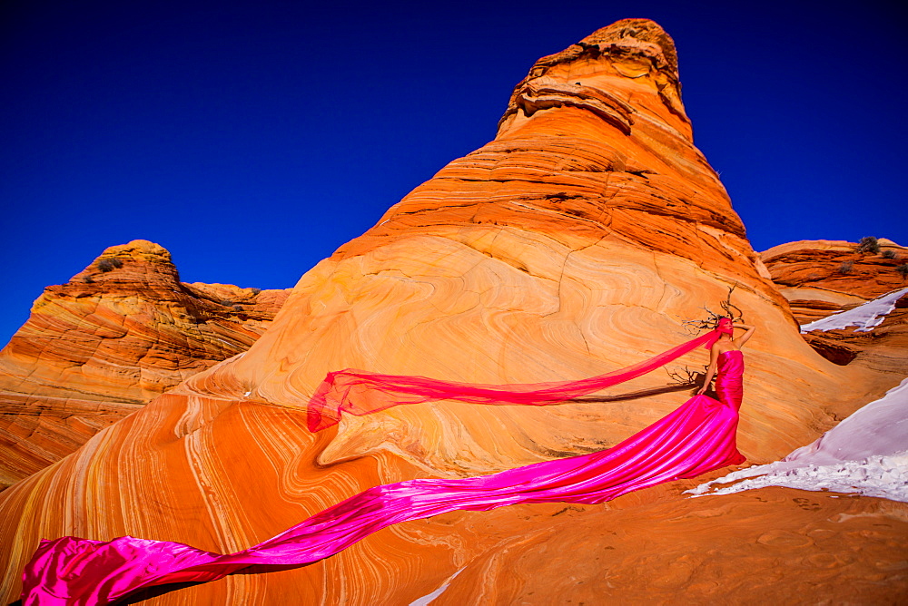 Couture fashion, The Wave, Coyote Butte, Utah Wilderness, United States of America, North America