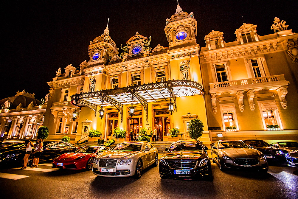 Casino at night, Monaco, Europe