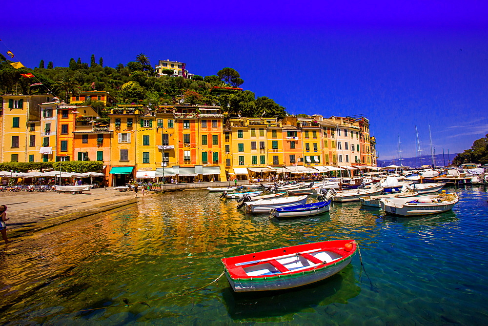 The Italian fishing village of Portofino, Liguria, Italy, Europe