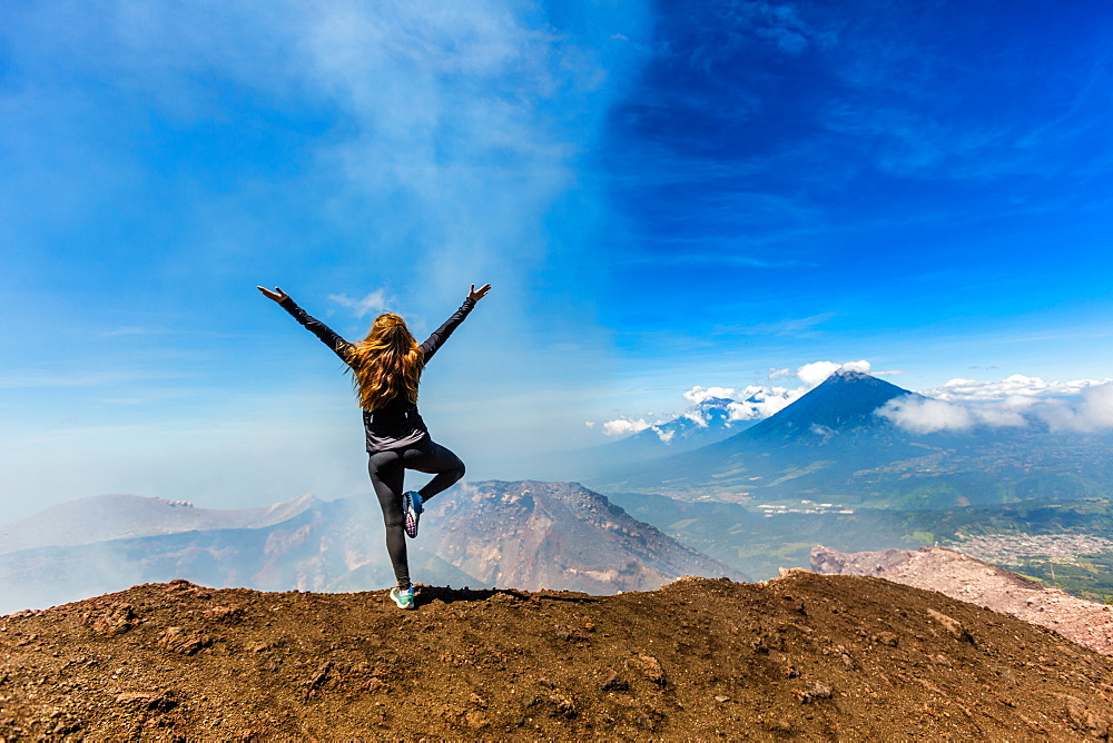 On the summit of the active Pacaya Volcano, Guatemala, Central America