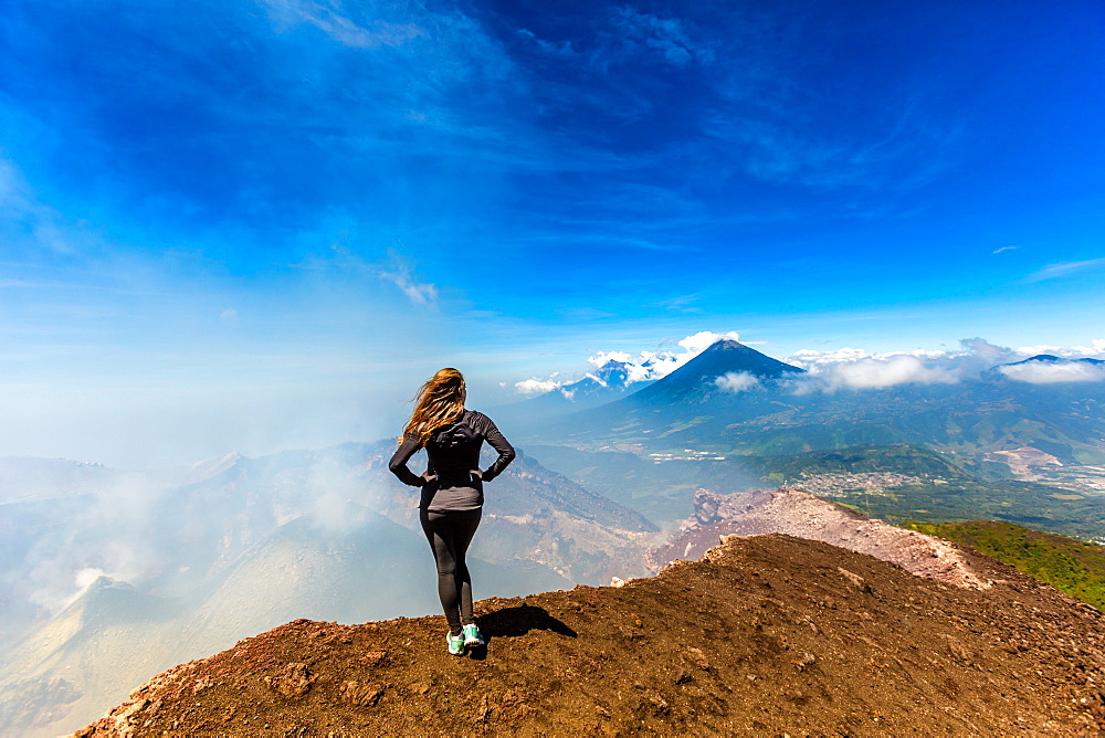 On the summit of the active Pacaya Volcano, Guatemala, Central America