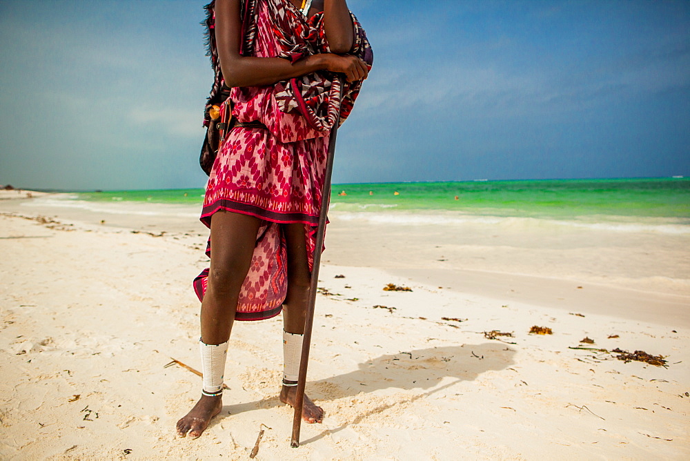 Portrait of a Maasai warrior, Zanzibar Island, Tanzania, East Africa, Africa