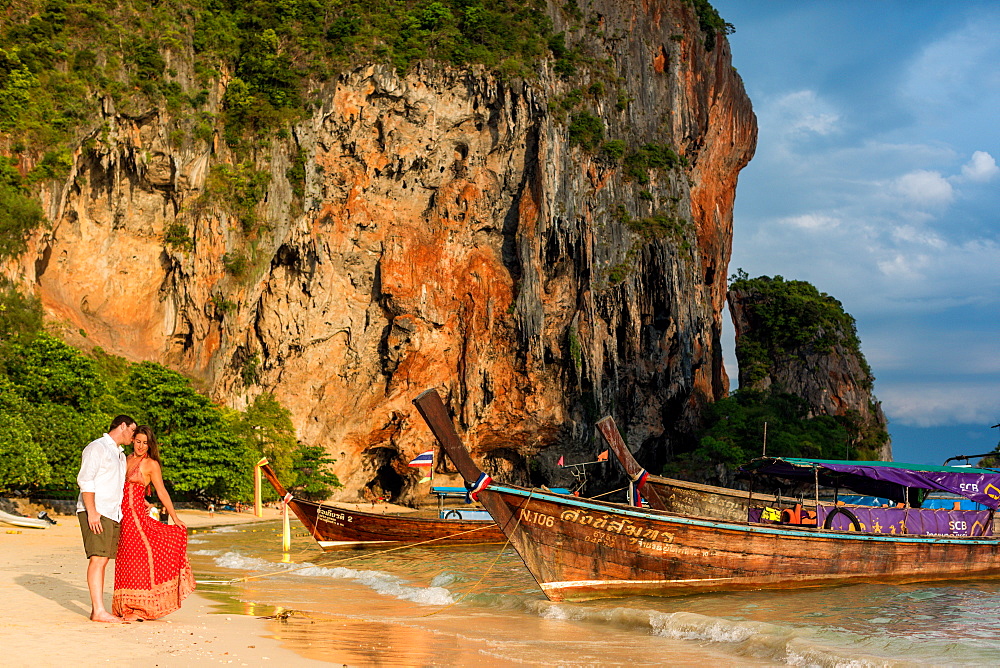 Sunset on Railay Beach in Krabi, Thailand, Southeast Asia, Asia