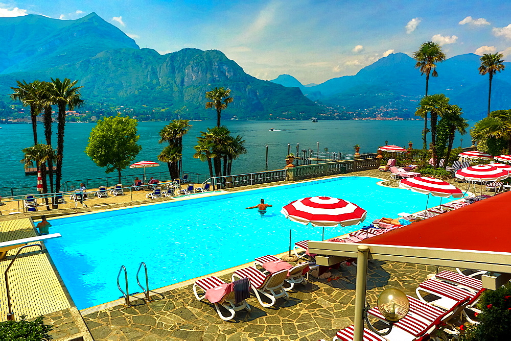 Poolat Hotel Villa Serbelloni, Bellagio, Lake Como, Lombardy, Italy, Europe