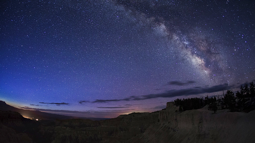 Milky Way arching above Bryce Canyon National Park, Utah, United States of America, North America