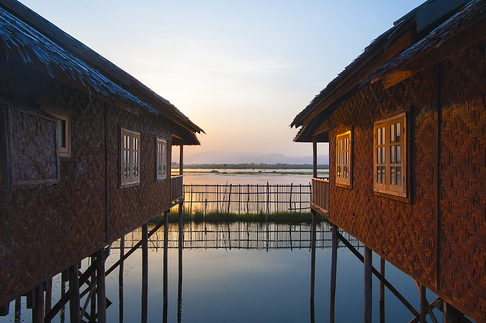 Houses and entire villages built on stilts on Inle Lake, Myanmar (Burma), Asia