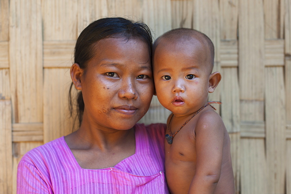 Mother and baby in the Chittagong Hill Tracts, Bangladesh, Asia