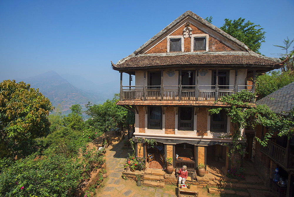 An historic Newari farmhouse in the traditional village of Nuwakot, Langtang Region, Nepal, Asia