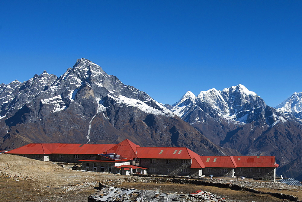 A lodge at Kongde in Everest region, Khumbu Region, Himalayas, Nepal, Asia