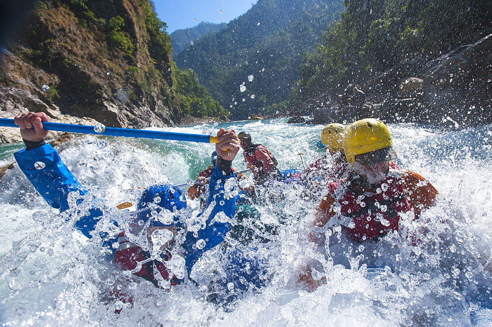 A rafting expedition on the Karnali River, west Nepal, Asia