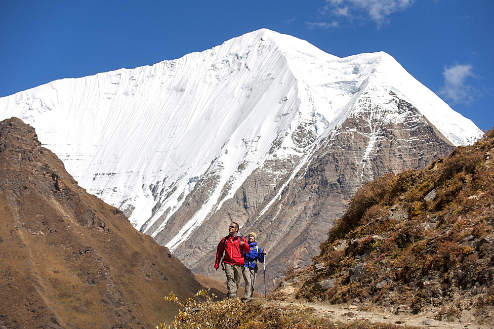 Trekking in the Kagmara Valley in the remote Dolpa region, Himalayas, Nepal, Asia