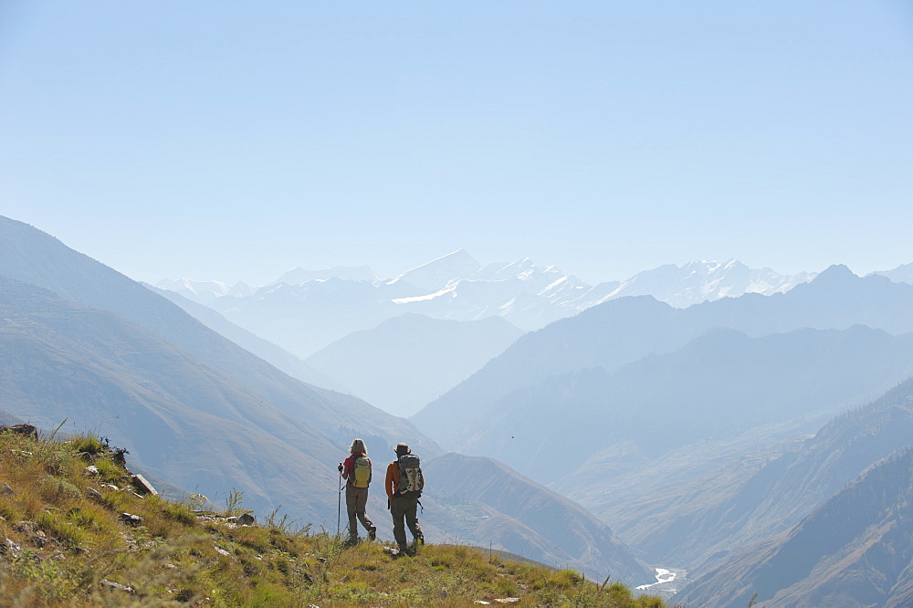 Trekking in the Juphal valley in the remote Dolpa region, Himalayas, Nepal, Asia