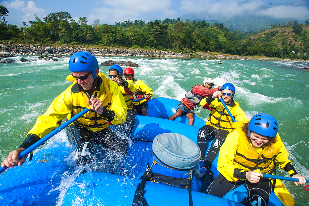 Rafting on the Trisuli River, Nepal, Asia