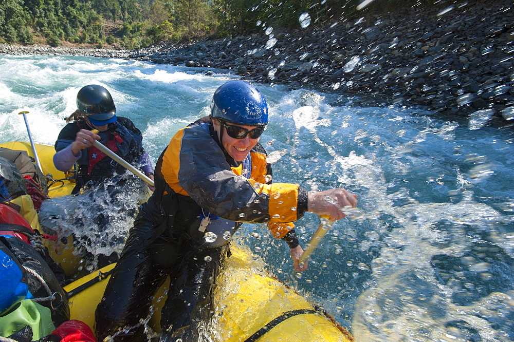 Rafting on the Karnali River, west Nepal, Asia