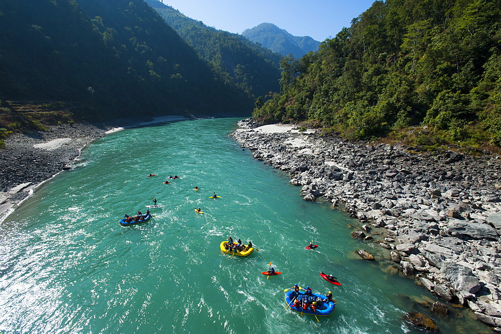 A rafting expedition on the Karnali River, west Nepal, Asia